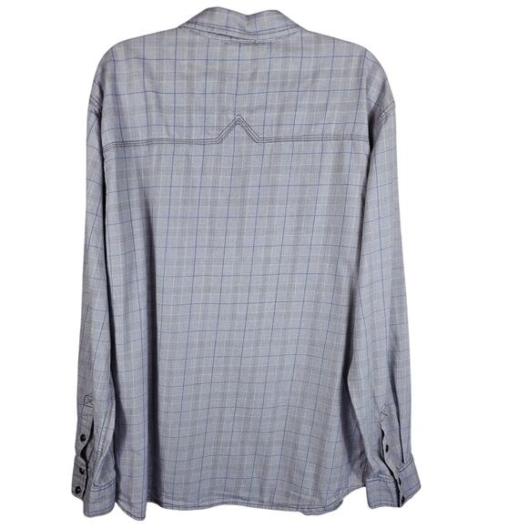 Brad Paisley Moon Shine Spirit Western Gray Blue Pearl Snap Dress Shirt L - Picture 2 of 4